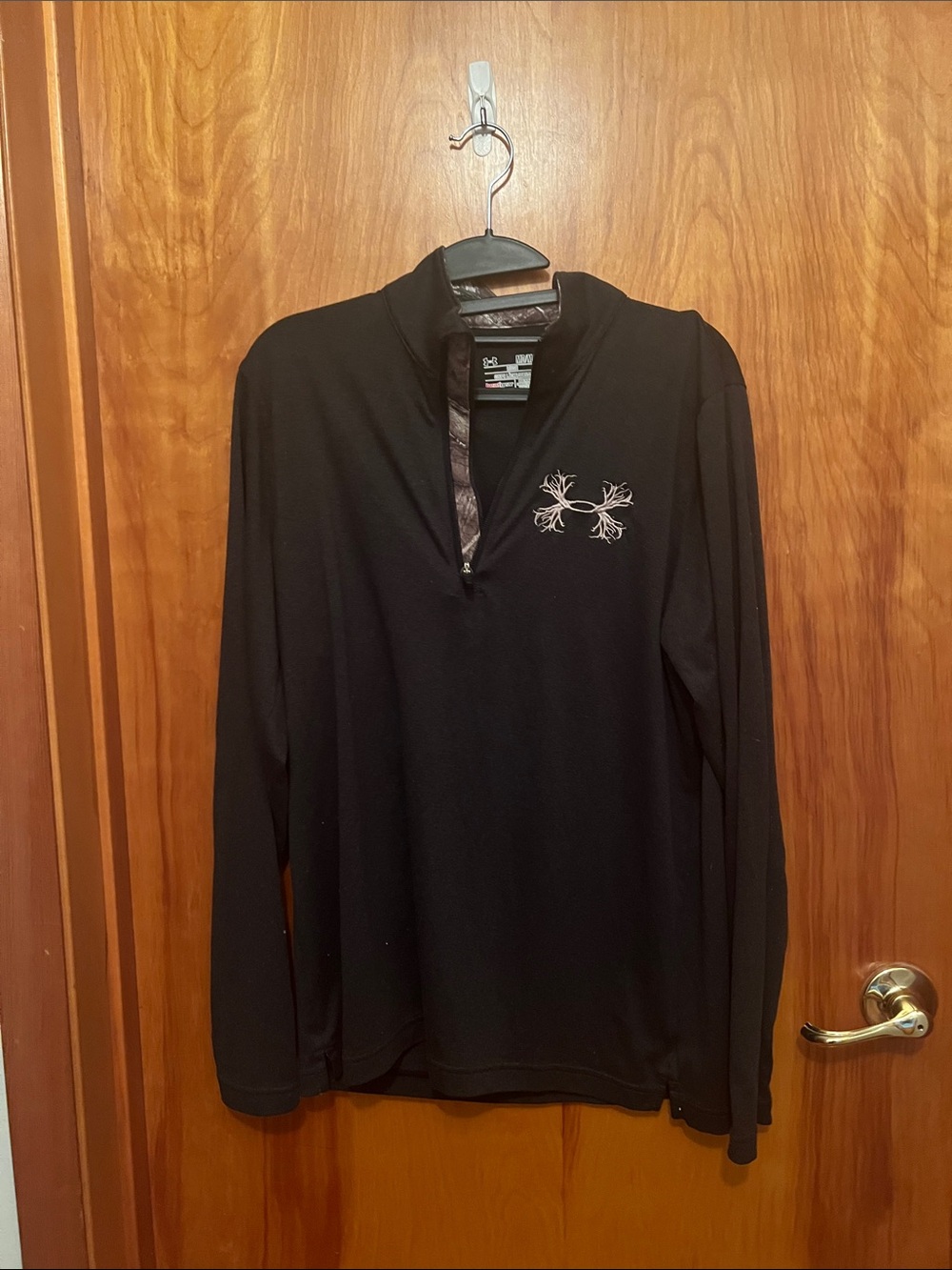 Under Armour Black Long-Sleeve Quarter-Zip Pullover with Chest Logo